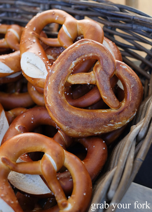 Pretzels by Neus German Bread at the Canterbury Foodies and Farmers Market, Sydney