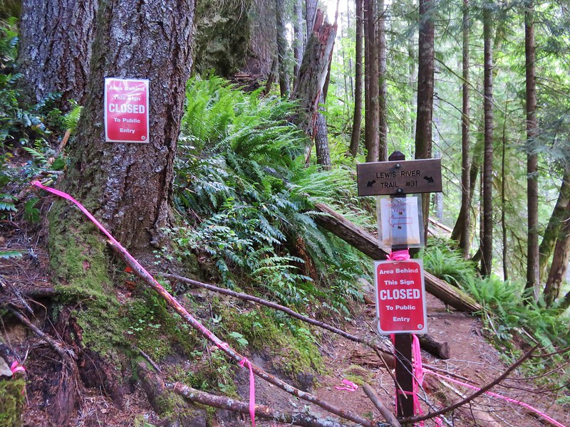 Trail reroute due to slides