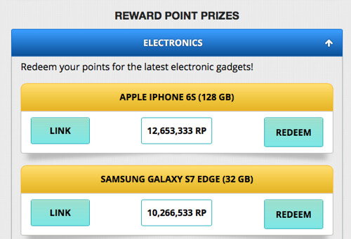 Reward point prizes - freebitcoin -zonadolares