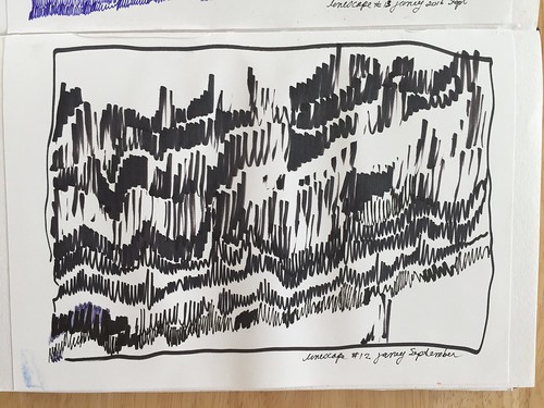 Linescrapes with brushpen