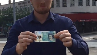 Trying to destroy a new polymer £5 note