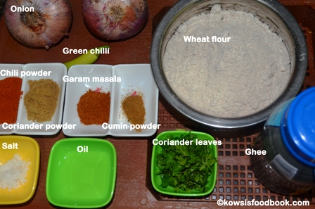 Ingredients for onion paratha