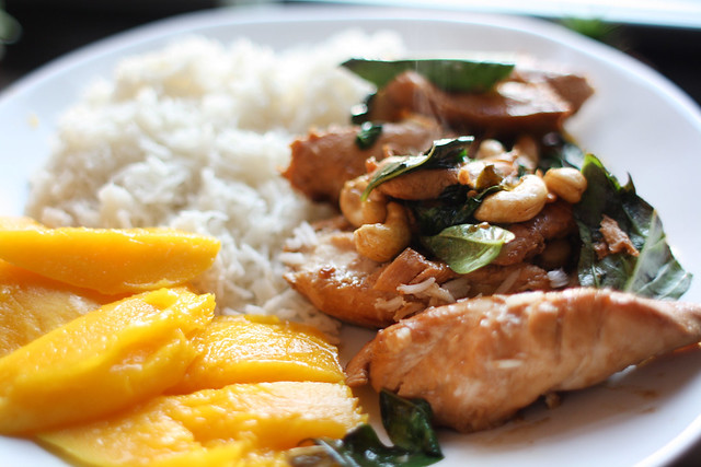 Cashew Chicken with Coconut Rice