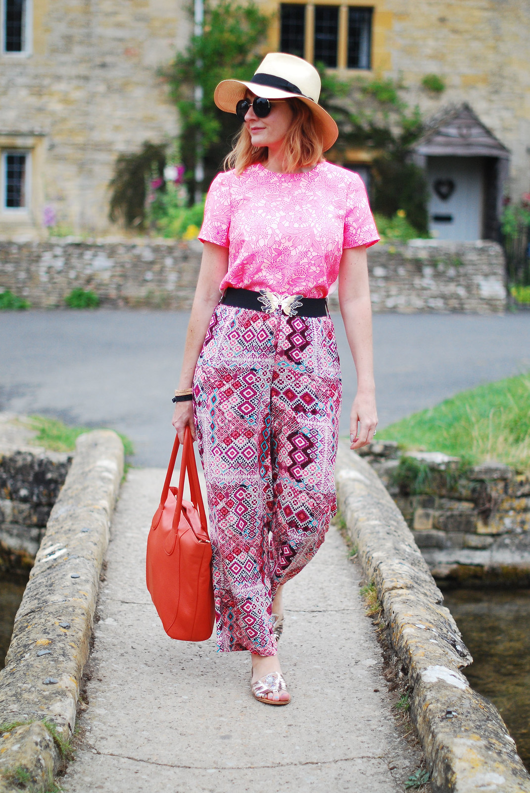 Summer brights - neon florals and Aztec print mixed patterns | Not Dressed As Lamb