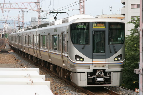 JR West 225 series(6000s) in Tsukamoto, Osaka, Osaka, Japan /Sep 30,2016