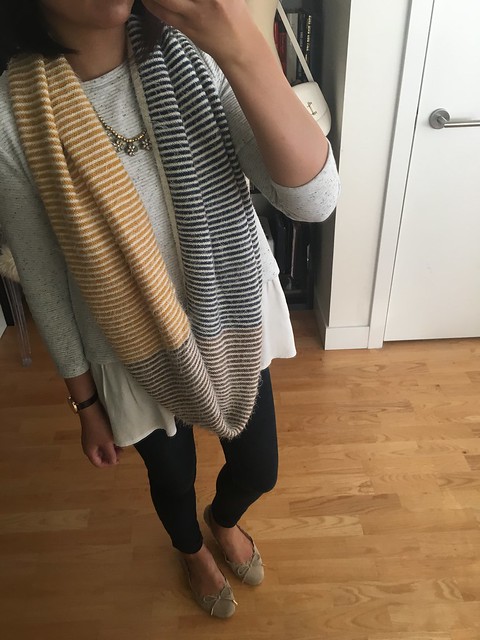  Look by M Neva Colorblock Striped Infinity Scarf