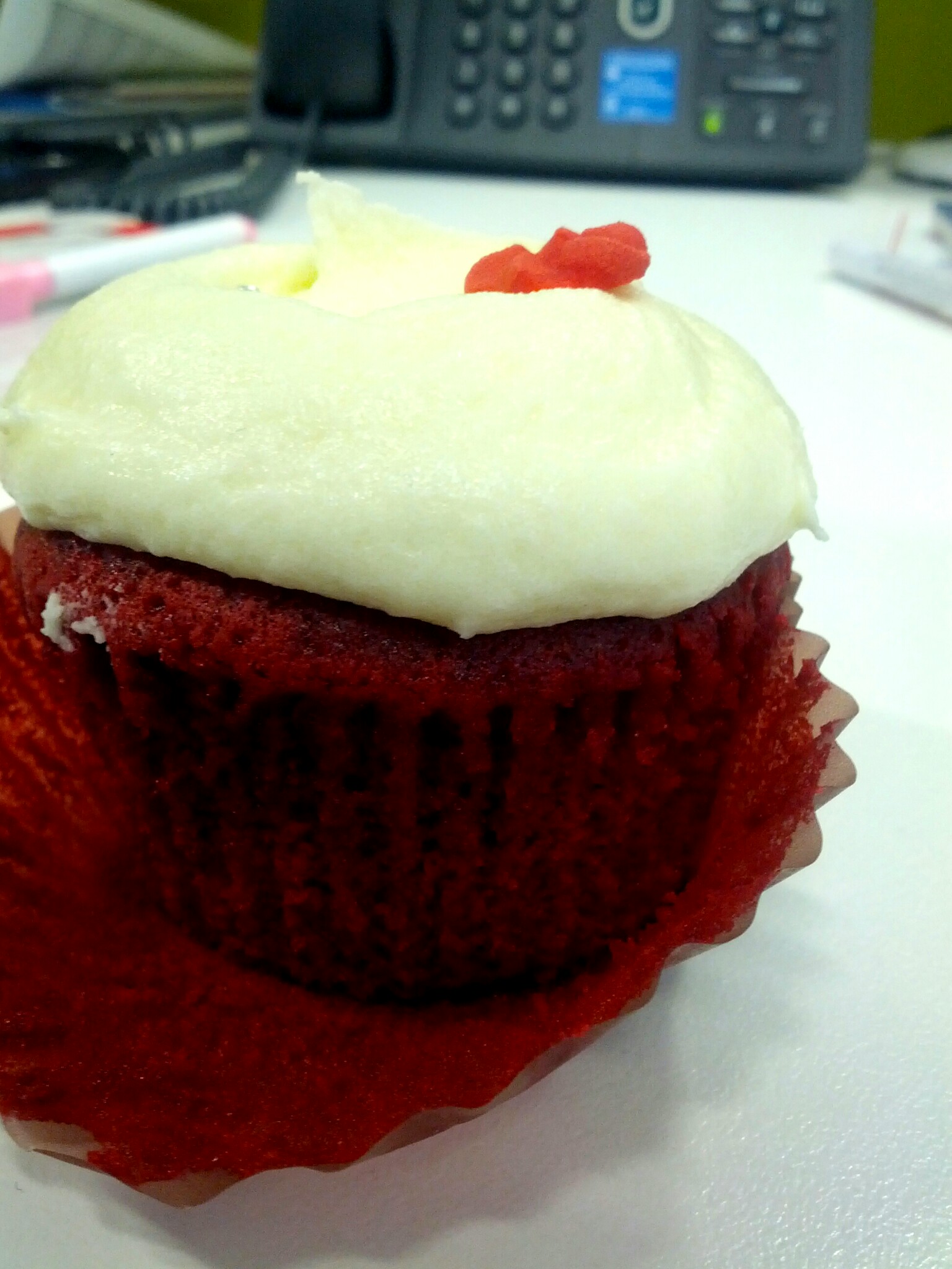 Red Velvet cupcakes they bought us at work