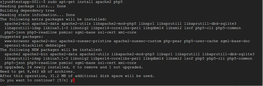 Install apache php