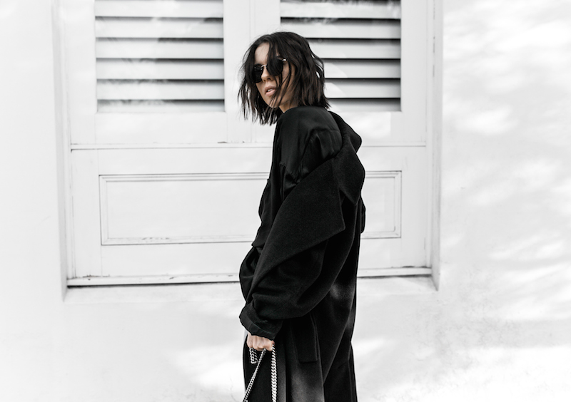 denim street style inspo fashion blogger minimal black outfit modern legacy bassike farfetch block heel loafer Gucci Dionysus bag (4 of 8)-2
