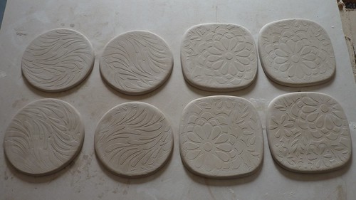 Ceramic coasters in the making