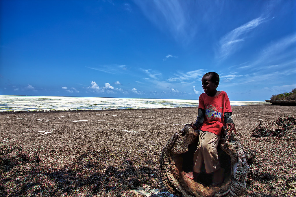 Kid On The Beach Of Zanzibar