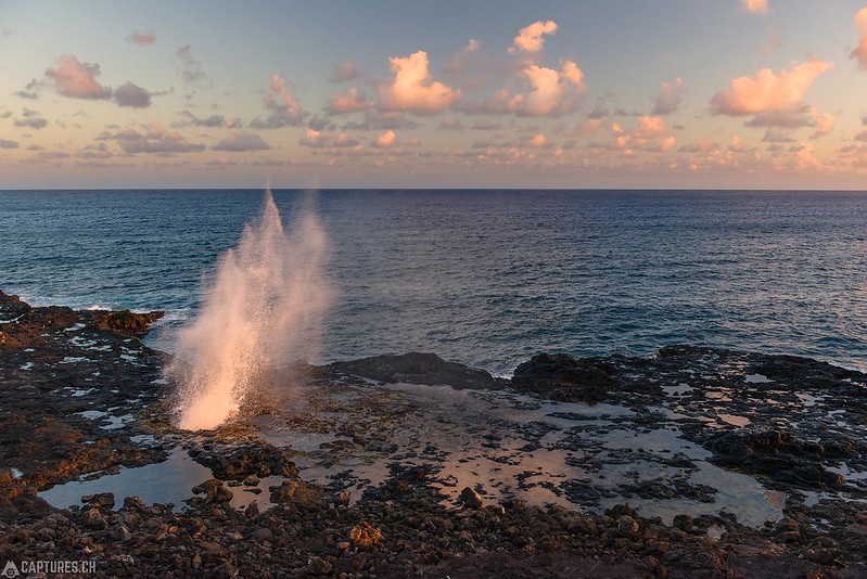 Spouting horn at sunset - Kauai