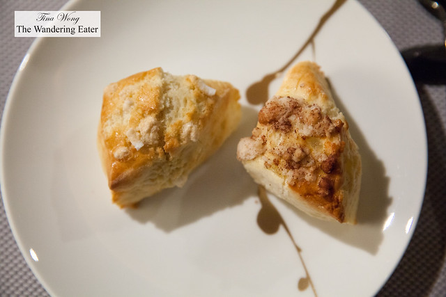 Traditional scone and seasonal apple cinnamon scone
