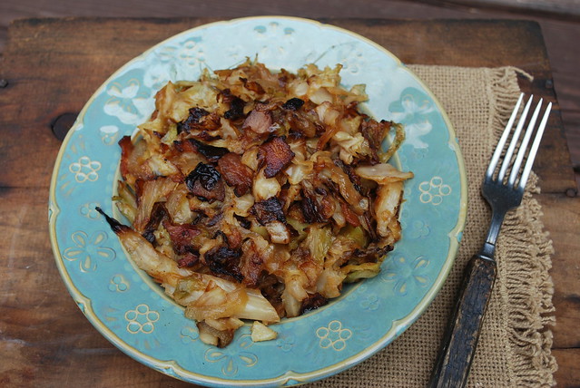 Cabbage, onions bacon