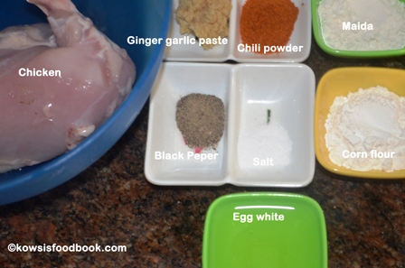 Ingredients for marinating chicken