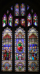 Christ in Majesty flanked by prophets, saints and angels (William Wailes, 1860)